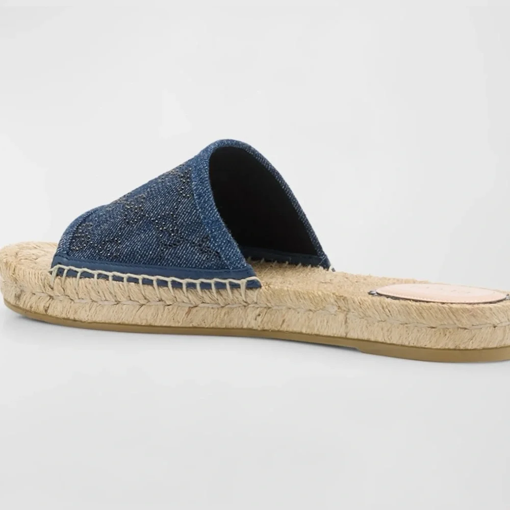 Gucci- Pilar GG denim espadrille sandals - Picture 7 of 8
